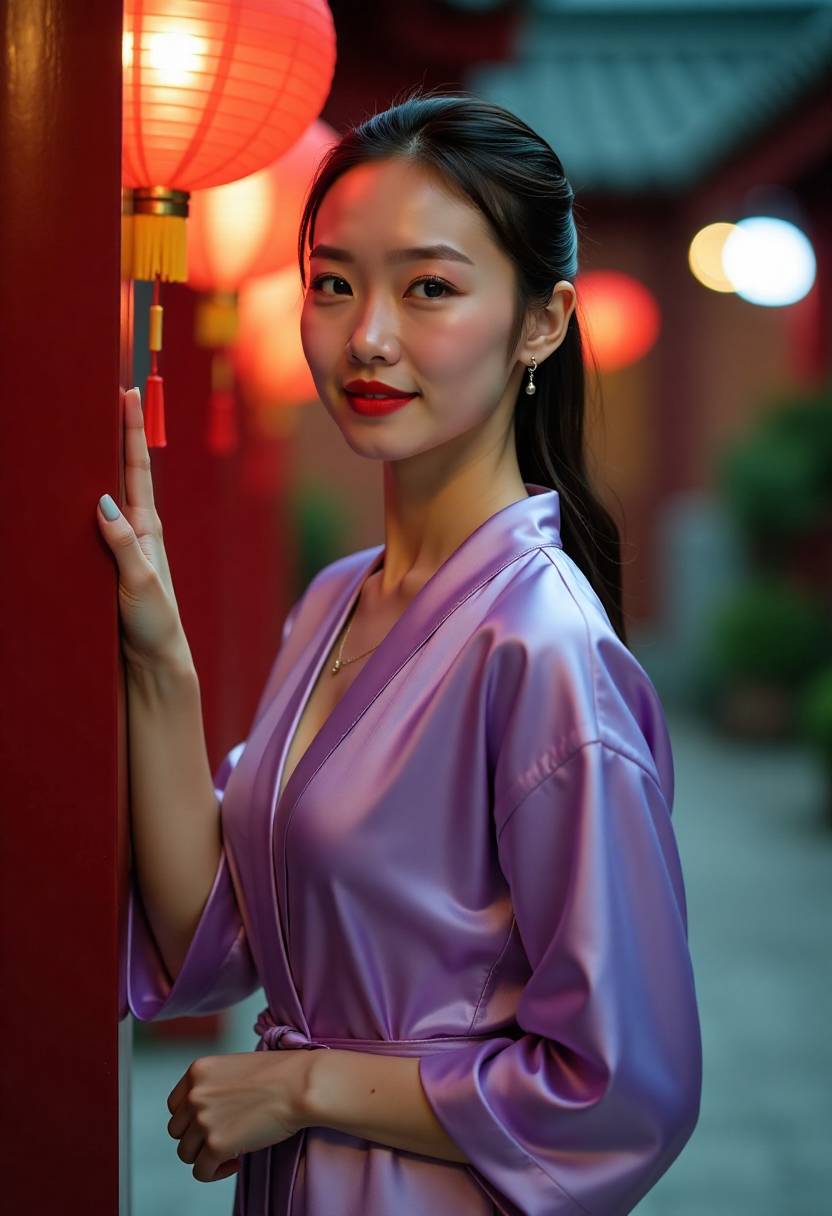 河岸自行车与落日余晖